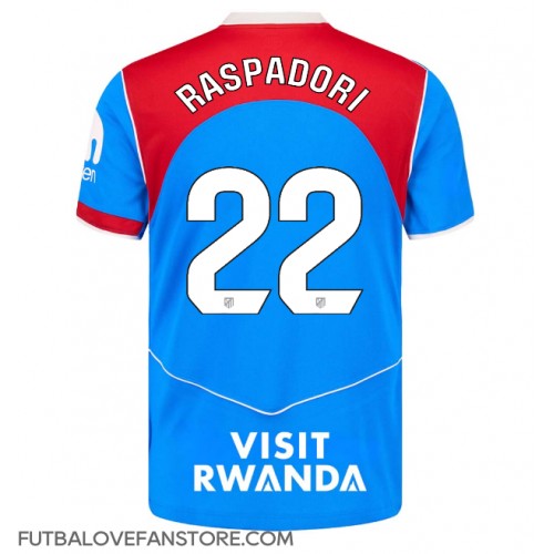 Atletico Madrid Giacomo Raspadori #22 Tretí futbalový dres 2025-26 Krátky Rukáv Atletico Madrid Giacomo Raspadori #22 Tretí futbalový dres 2025-26 Krátky Rukáv